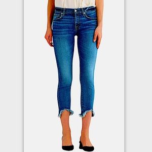 7 For All Mankind Roxanne destroyed hem jeans.